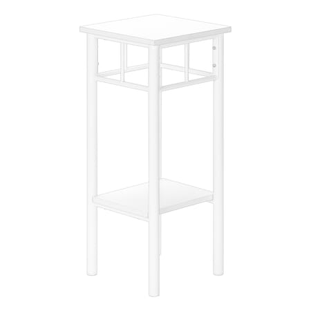 Monarch Specialties Accent Table, Side, End, Plant Stand, Square, Living Room, Bedroom, White Laminate, White I 3279